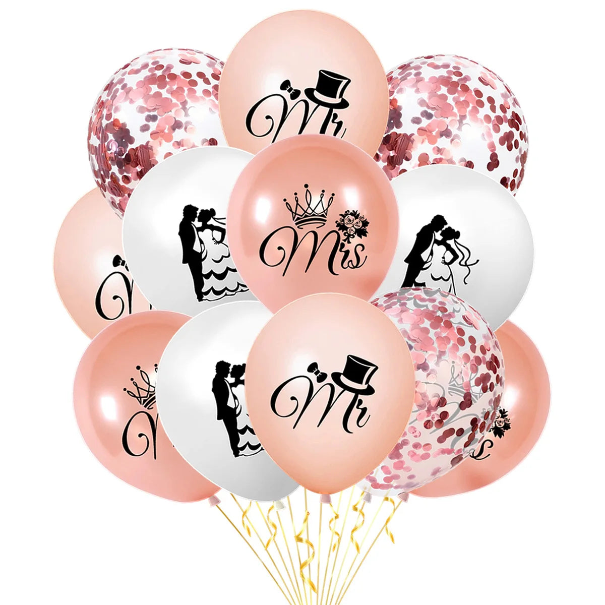 accessoires photo mariage carton bâtonnets alliances robes mariée costumes chapeaux lunettes coeurs champagne gâteaux