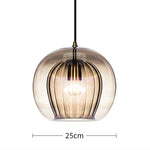 suspension lumineuse moderne transparente rayures verticales ampoule incluse câble noir chambre cuisine