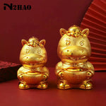 décoration intérieure statuettes chevaux dorées symboles chinois traditionnels ornements maison