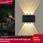 lampe murale solaire noire moderne panneau solaire blanc led extérieure jardin paysage