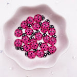résine coccinelle rouge points noirs yeux blancs artisanal 9mm 13mm bricolage scrapbook décoration artisanat