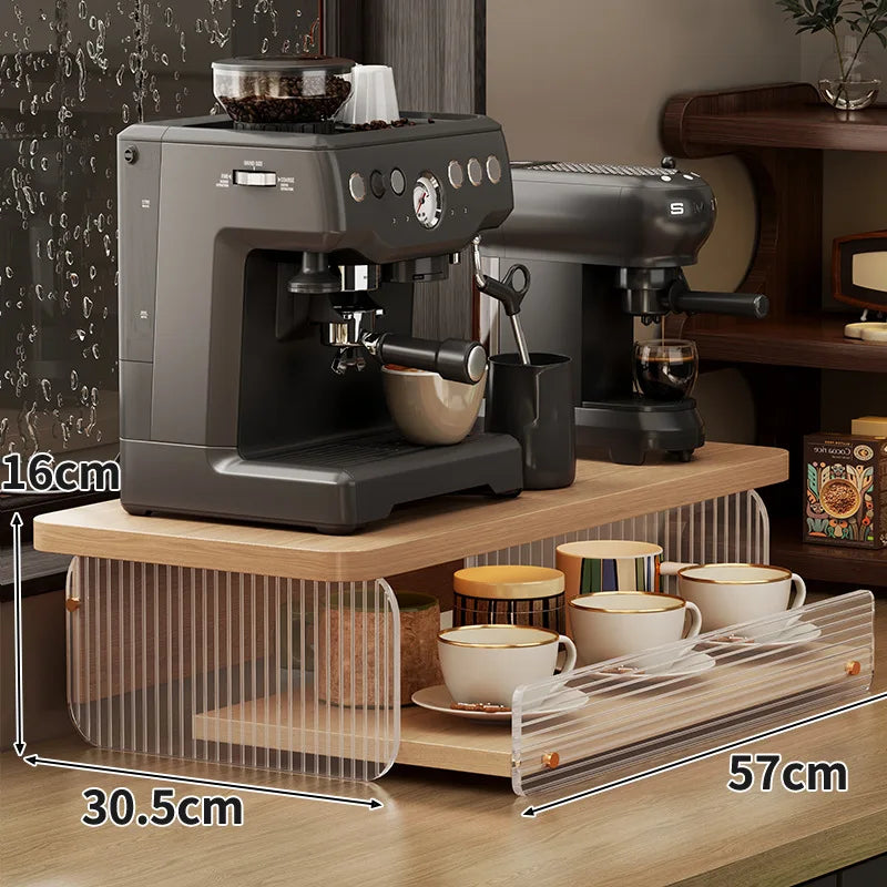 présentoir bois moderne tiroirs vis stockage tasses soucoupes sablés cuisine bar
