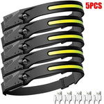 lampe frontale rechargeable led noire jaune mode nuit camping pêche extérieur USB cable sortie