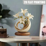 ornement table acrylique fleur lys vase tulipes fleurs blanches vase lys céramique blanc doréDecoration