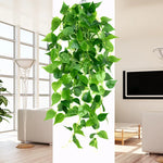 plante artificielle feuilles vertes brillantes moderne 105cm accroches extérieur décoration verte vigne intérieureextérieur