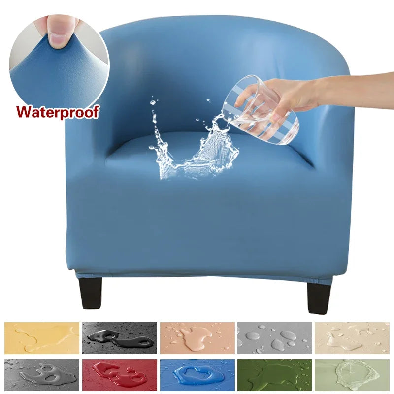 housse fauteuil moderne polyester bleu noir gris marron polaire lavable salon chambre uni