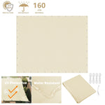 voile parasol beige clair moderne 5x4m résistante l'eau uv 95% métalliques kit montage