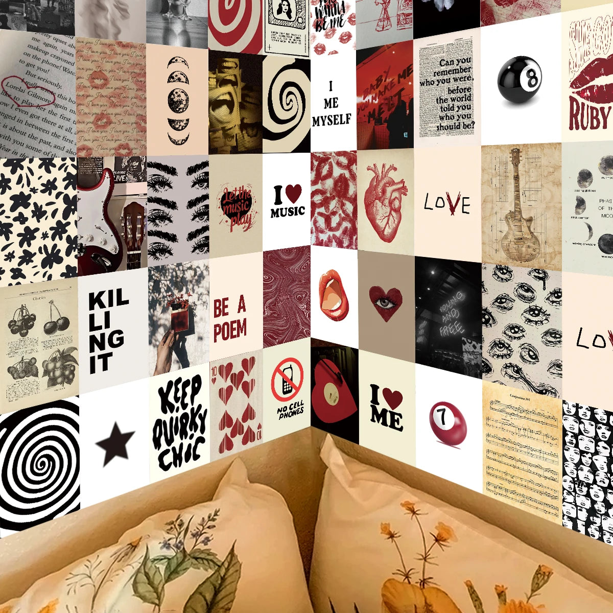 Cartes postales modernes abstraites 15x10cm kit collage chambre décoration vintage minimaliste floral geometrique