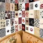 Cartes postales modernes abstraites 15x10cm kit collage chambre décoration vintage minimaliste floral geometrique