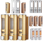 distributeur savon liquide or argent blanc moderne finition métallique fenêtre transparente minimaliste vis