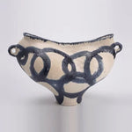 vase céramique bleu marron abstraction moderne minimaliste artisanalintérieur rustic organique