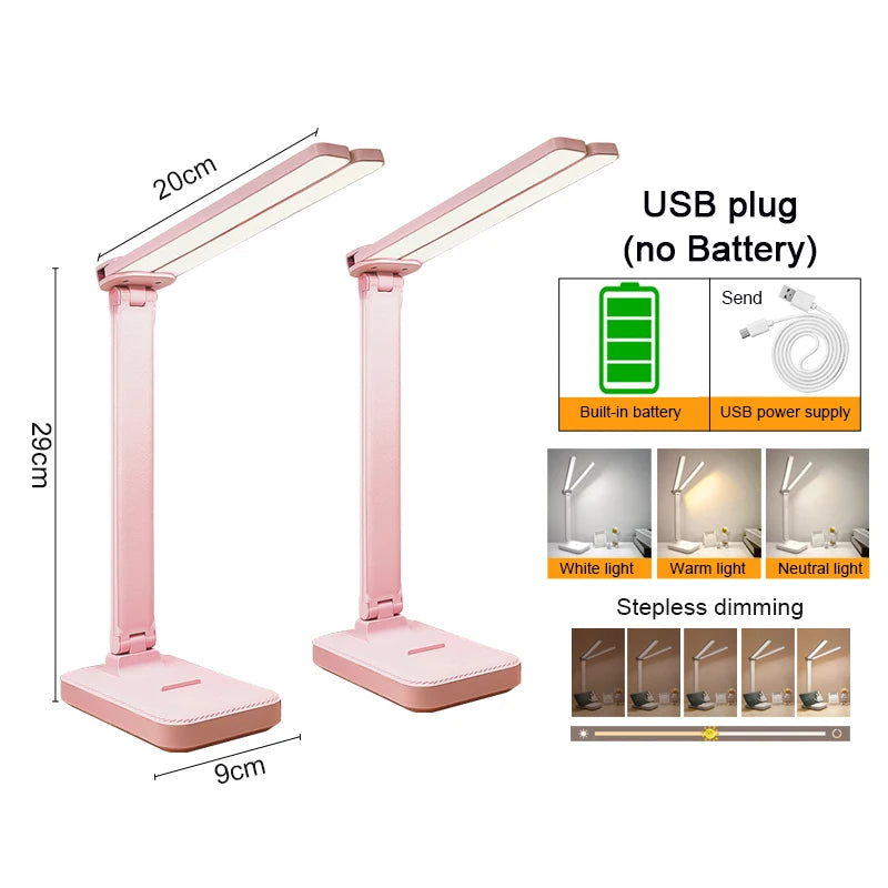 lampe pliable rechargeable led sans fil blanc moderne interrupteur tactile luminosités