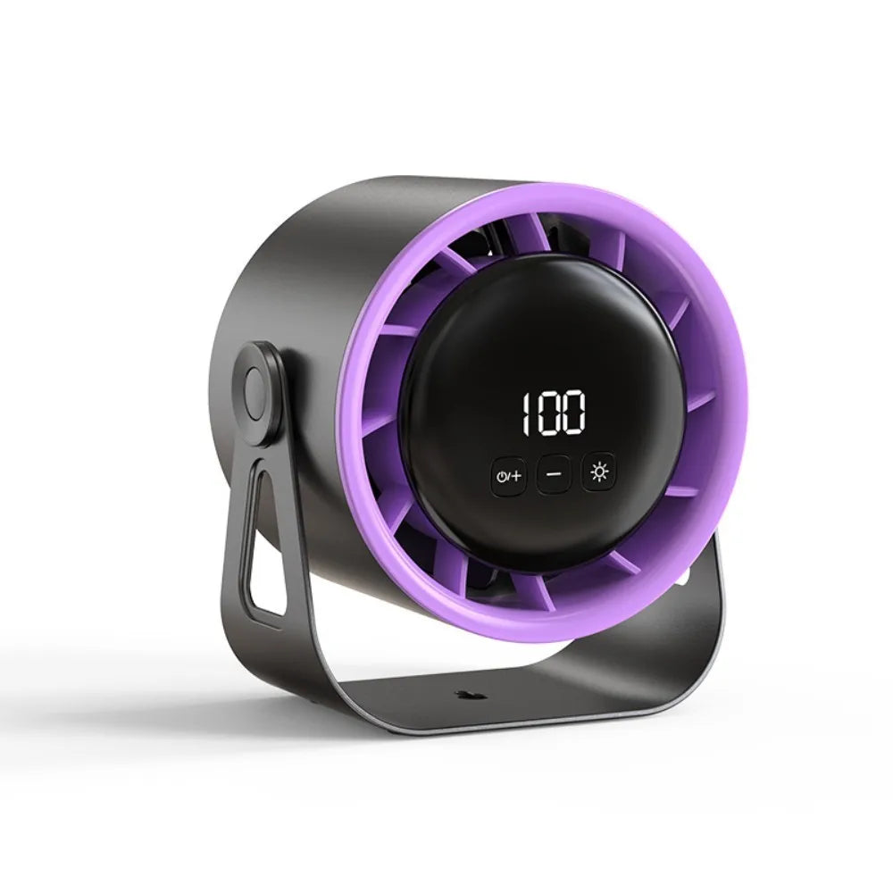 ventilateur portable led rechargeable moderne contrôle tactile noir violet beige