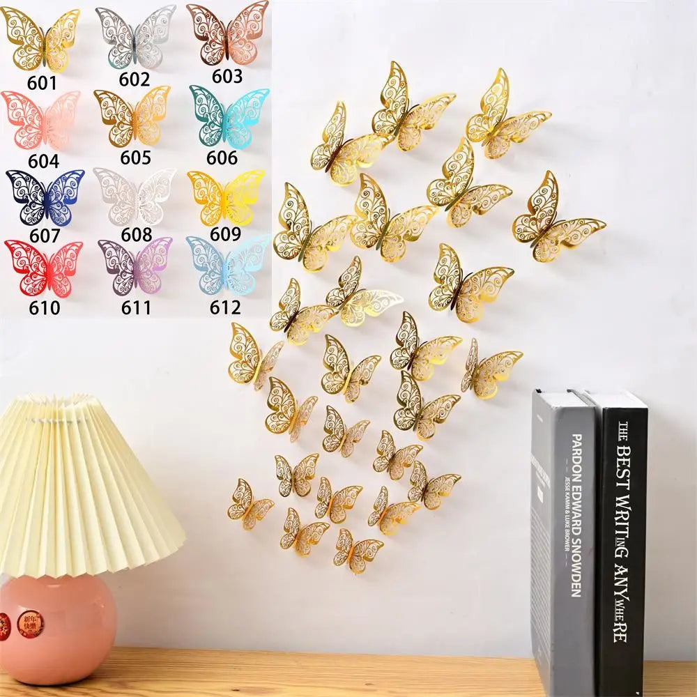 papillons décoratifs transparents artisanal adhésif jaune gris bleu vert rose violet doré rouge blanc
