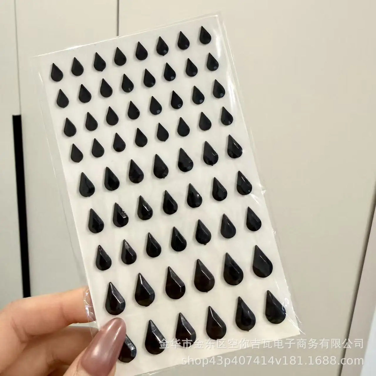 sticker 3d noir coeurs étoiles gouttes adhésif décoratif enfants ongles carnet visage
