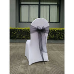 décoration événementielle mariage nœuds papillon rubans organza transparent orange bleu violet rose blanc sièges