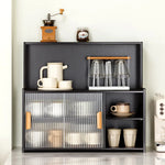 meuble rangement tasses bols bois noir moderne cuisine buffet