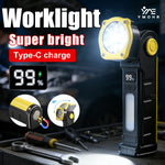 lampe frontale rechargeable led jaune noire aimantée rotation 90 degrés camping