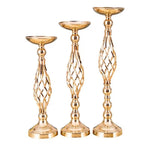 bougeoir support bougie décoration maison doré argenté rétro élégant vintage métal geometrique