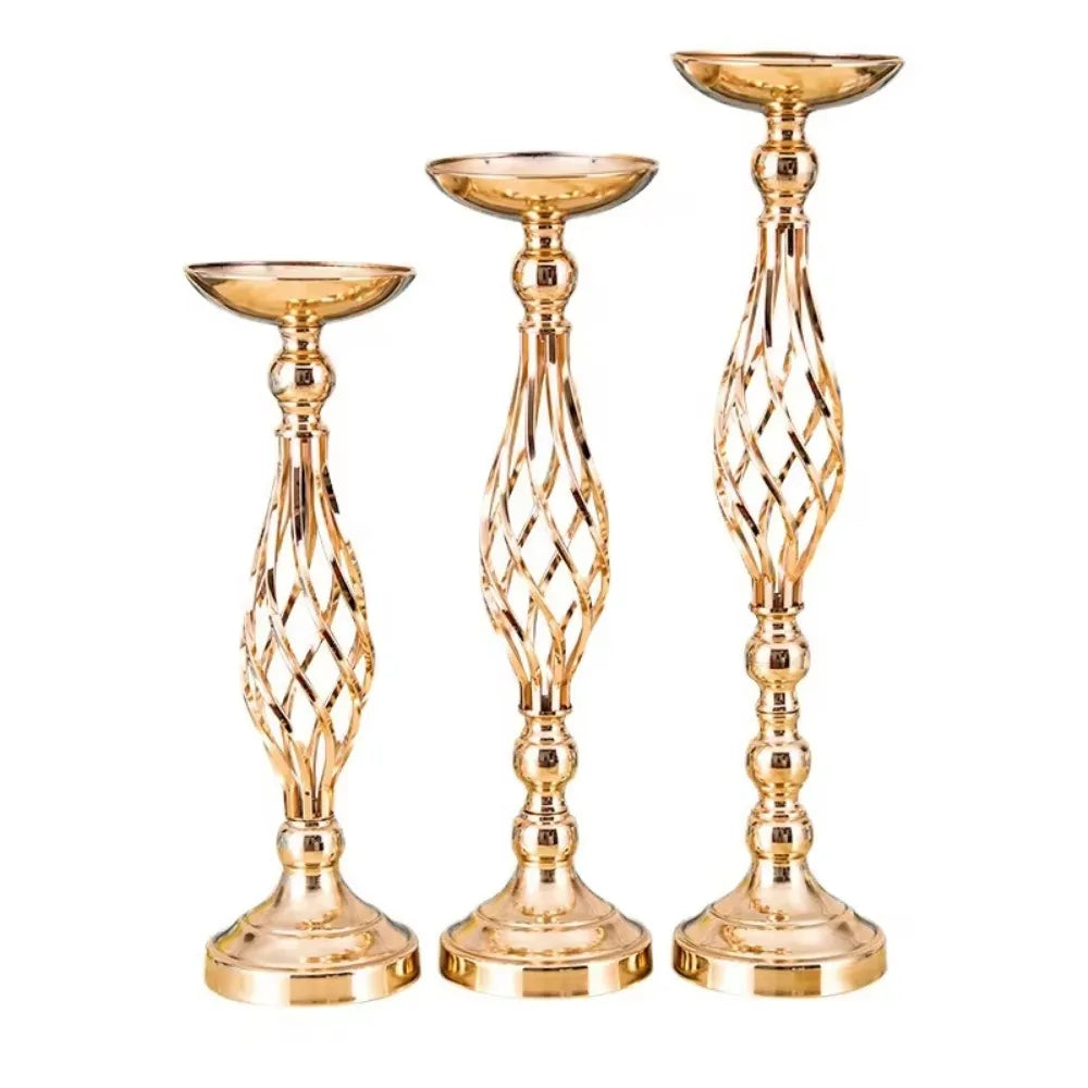 bougeoir support bougie décoration maison doré argenté rétro élégant vintage métal geometrique