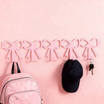 porte clés porte sacs moderne clips coeurs nœuds rose pastel fixations clips utilisation multiple