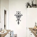 décoration murale moderne symbole viking noir adhésif abstraitintérieur art mural