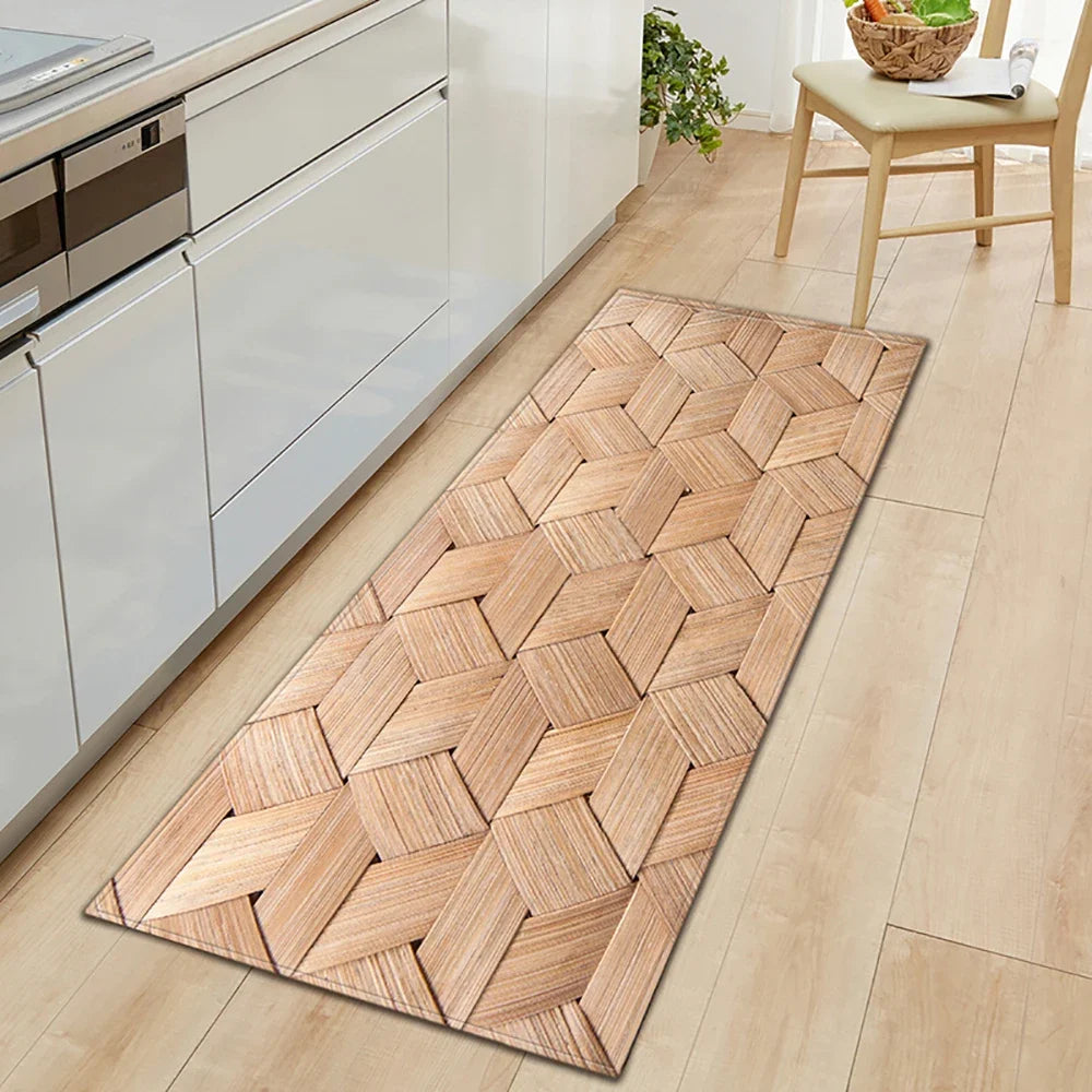 tapis moderne beige marron gris rayures antidérapant intérieur extérieur 60x40cm 80x50cm