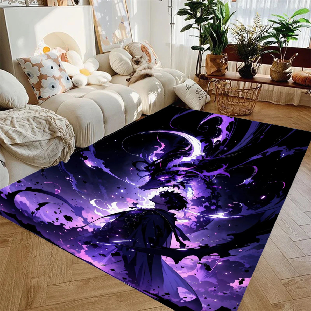 tapis sol décoratif moderne illustration personnage art numérique salon chambre maison intérieur doux