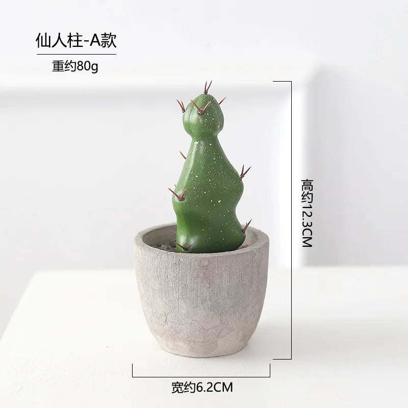 décoration intérieure cactus artificiel vert moderne pot gravier salon 11.1cm