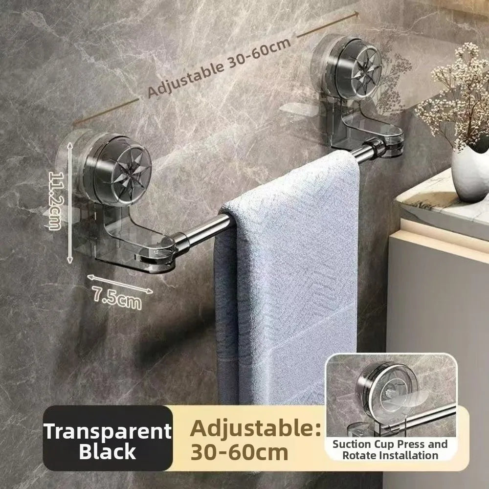 porte serviettes mural ventouse acier inoxydable gris moderne salle bain sans perçage support rangement
