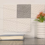 plaque décorative silicone hexagonale moderne blanc fixations invisibles carreaux muriaux fonds télévision