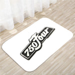tapis moderne orange noir blanc rouge logo moto motifs floraux antidérapant polyester
