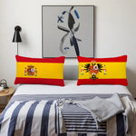 housse coussin drapeau espagnol imprimé polyester moderne rouge jaune blason royal 30x50cm 40x60cm 48x74cm