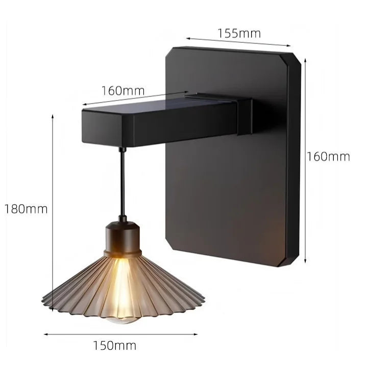 lampe murale moderne noire plissée éclairage d'ambiance extérieur étanche ip65