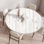 couverture table ronde imprimée bois 100cm 120cm 140cm moderne réutilisable fête maison