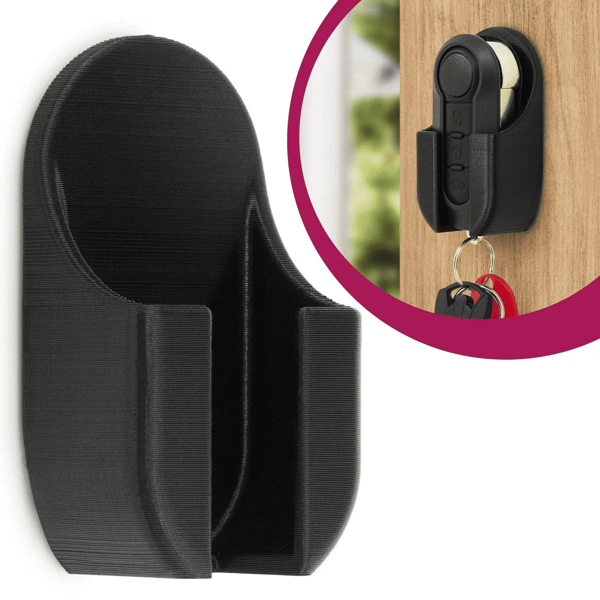 porte clés support clé voiture noir texturé moderne minimaliste mur vis fixations camping car