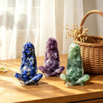 statue pierre précieuse artisanale bleue moderne ornement maison cadeau rouge verteviolette
