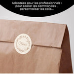 étiquettes autocollantes merci couronne fleurs classiques élégantes pack 120 pièces 4cm 4cm beige clair