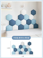 panneaux muraux hexagonaux 3d autocollants géométriques gris beige blanc décoration chambre enfant moderne