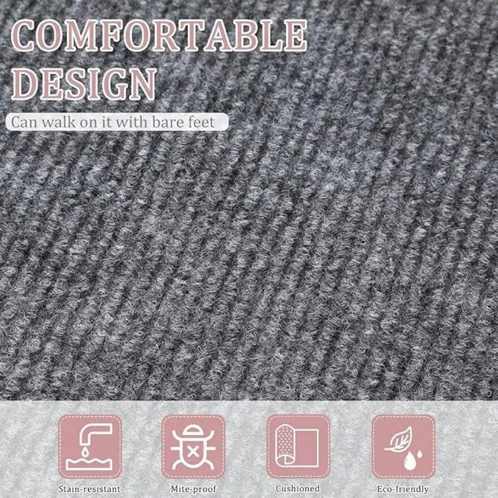 tapis solide polyester adhésif gris foncé moderne 40x40cm maison chambre sans bpa pvc