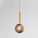 Lampes suspendues modernes verre coloré bleu rouge ambre blanc gris doré noir minimaliste