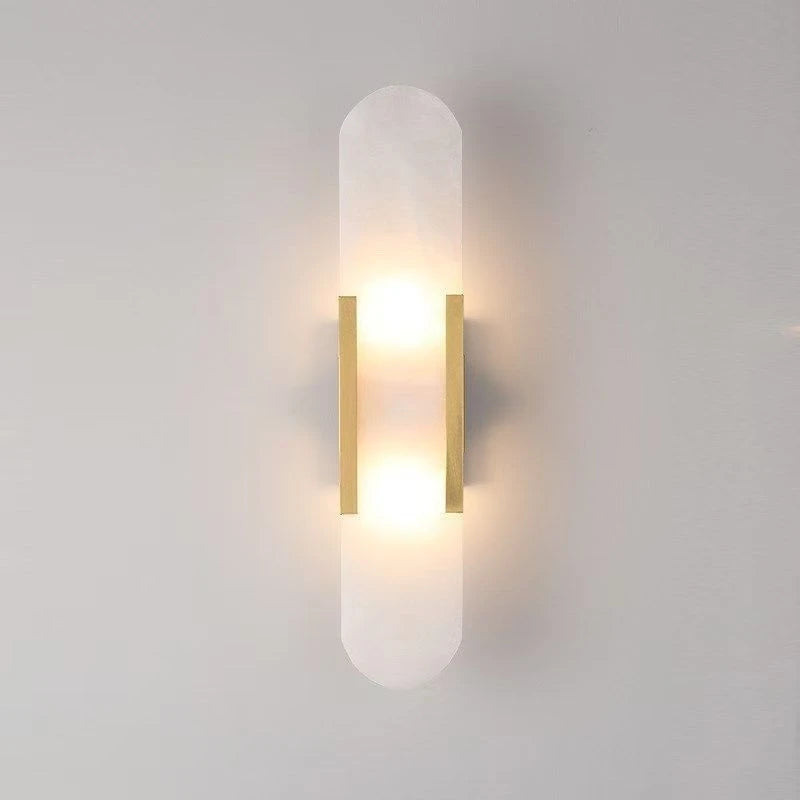 applique murale moderne marbre blanc doré texture marbrée éclairage led flux lumineux élevé murale