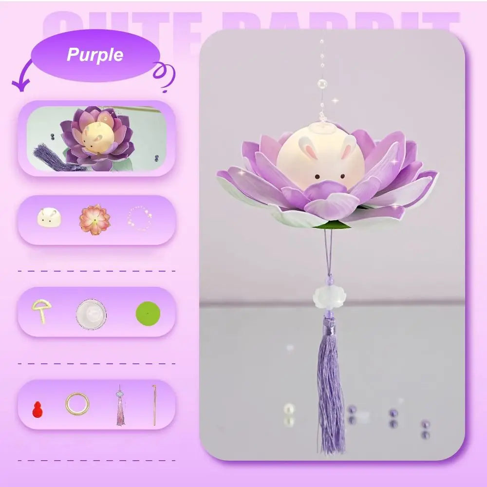 lampe suspendue fleur rose blanche lotus moderne enfantine pompon nouvelle année anniversaire chambre