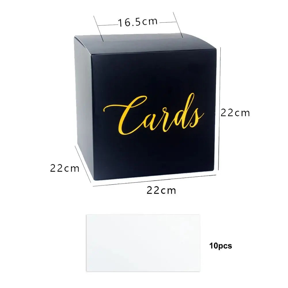 boîte cartes blanc marron noir motif floral moderne élégante 10 cartes 22cmx22cm