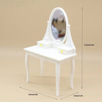 meuble miniature table chevet miroir blanc tiroirs flacons animaux nature résine romantique chambre décoration