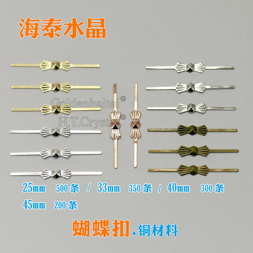 clips noeud papillon argent or géométrique classique 25mm 33mm 40mm 45mm métal 150pcs