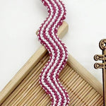 ruban polyester largeur 12mm motif zigzag couleurs bleu gris beige moderne ornement ourlet opaque
