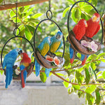décoration extérieure oiseau suspendu perroquet plumage coloré anneau métallique jardin fleurs artificiellesbranches