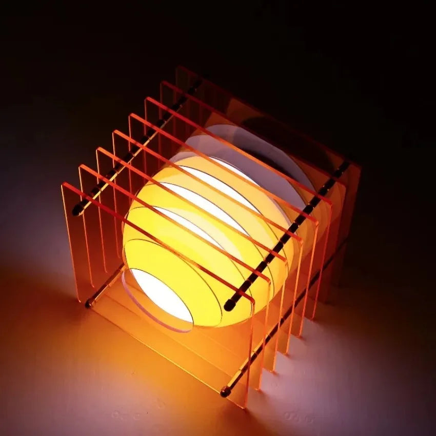 lampe led moderne orange rayures horizontales clips rechargeable ambiance décoration chambre