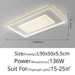 plafonnier led moderne blanc rectangulaire ovale nuage sans télécommande